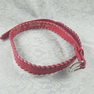 Vintage Dun Dee red full grain leather belt.